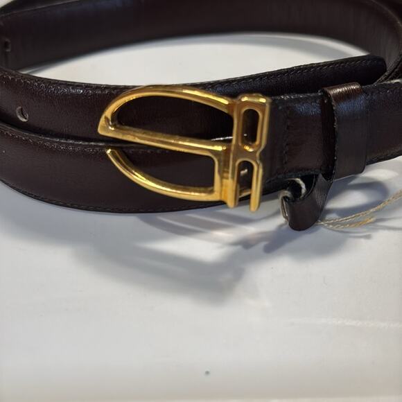 NWT Vintage Stefano Ricci Brown Colored Belt With Gold Colored Buckle - Picture 2 of 6